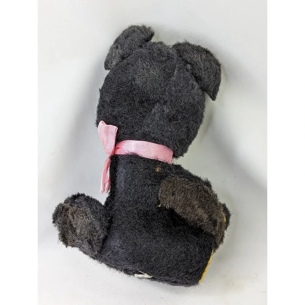 Vintage Black Bear Plush Rubber Nose 8‎ Inch Japan Stuffed Animal Toy